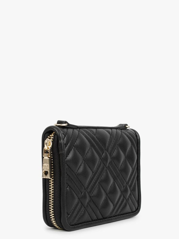 Quilted Black Wallet On A Chain