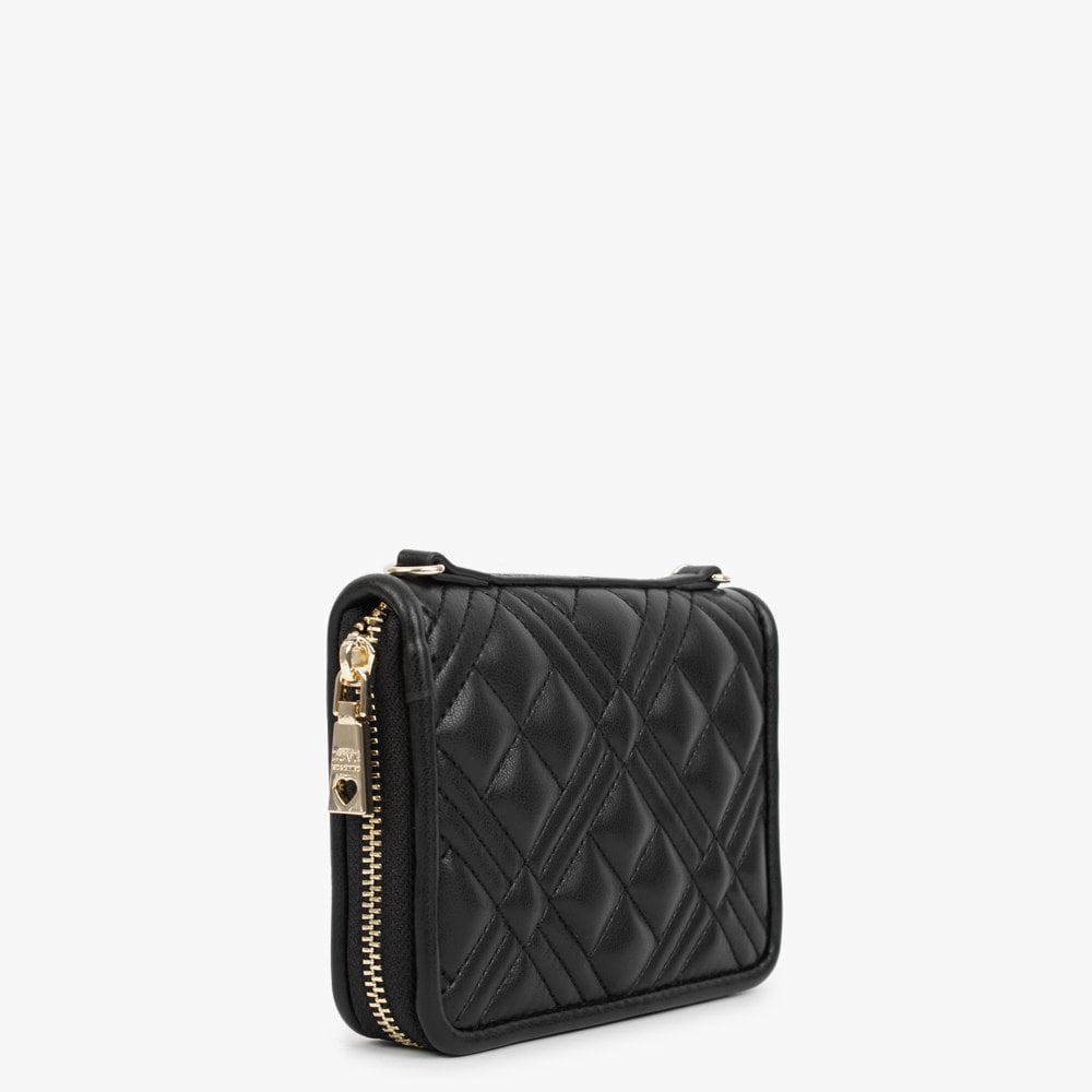 Quilted Black Wallet On A Chain