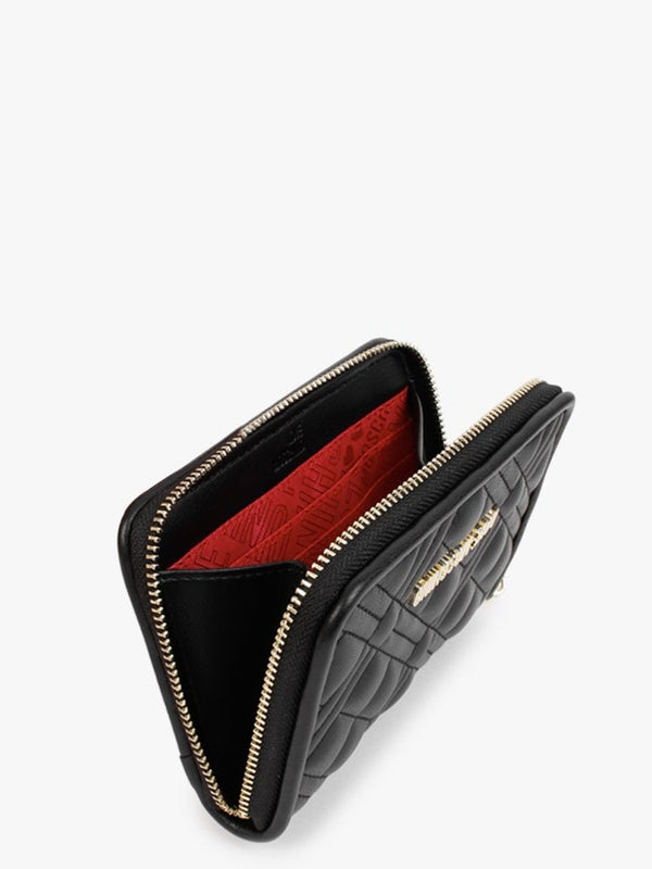 Quilted Black Wallet On A Chain