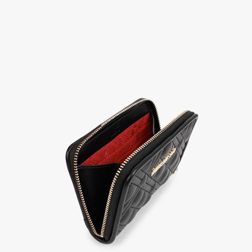 Quilted Black Wallet On A Chain