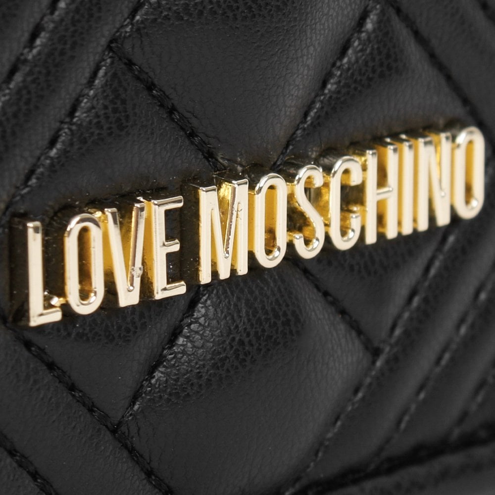 Quilted Black Wallet On A Chain