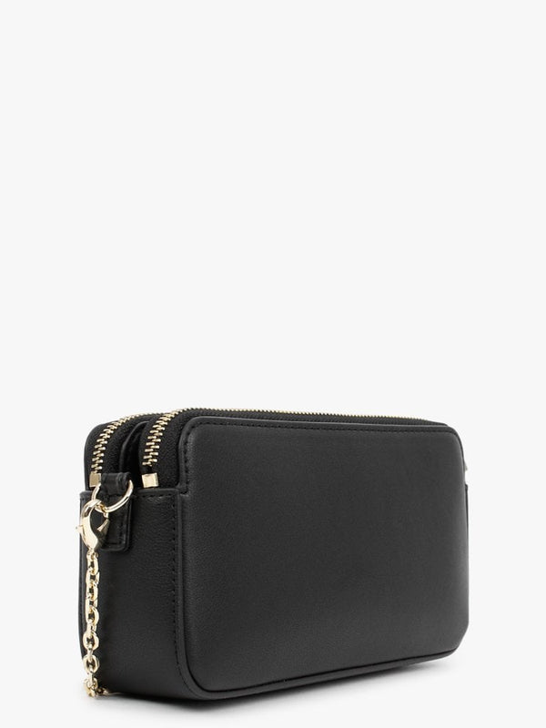 Heart Black Chain Cross-Body Bag
