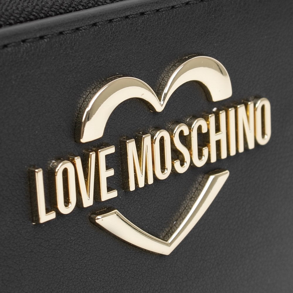 Heart Black Chain Cross-Body Bag
