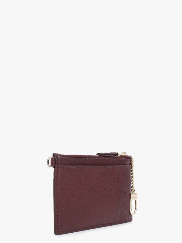 The Slim 84 Chianti Leather Top Zip Wristlet Purse