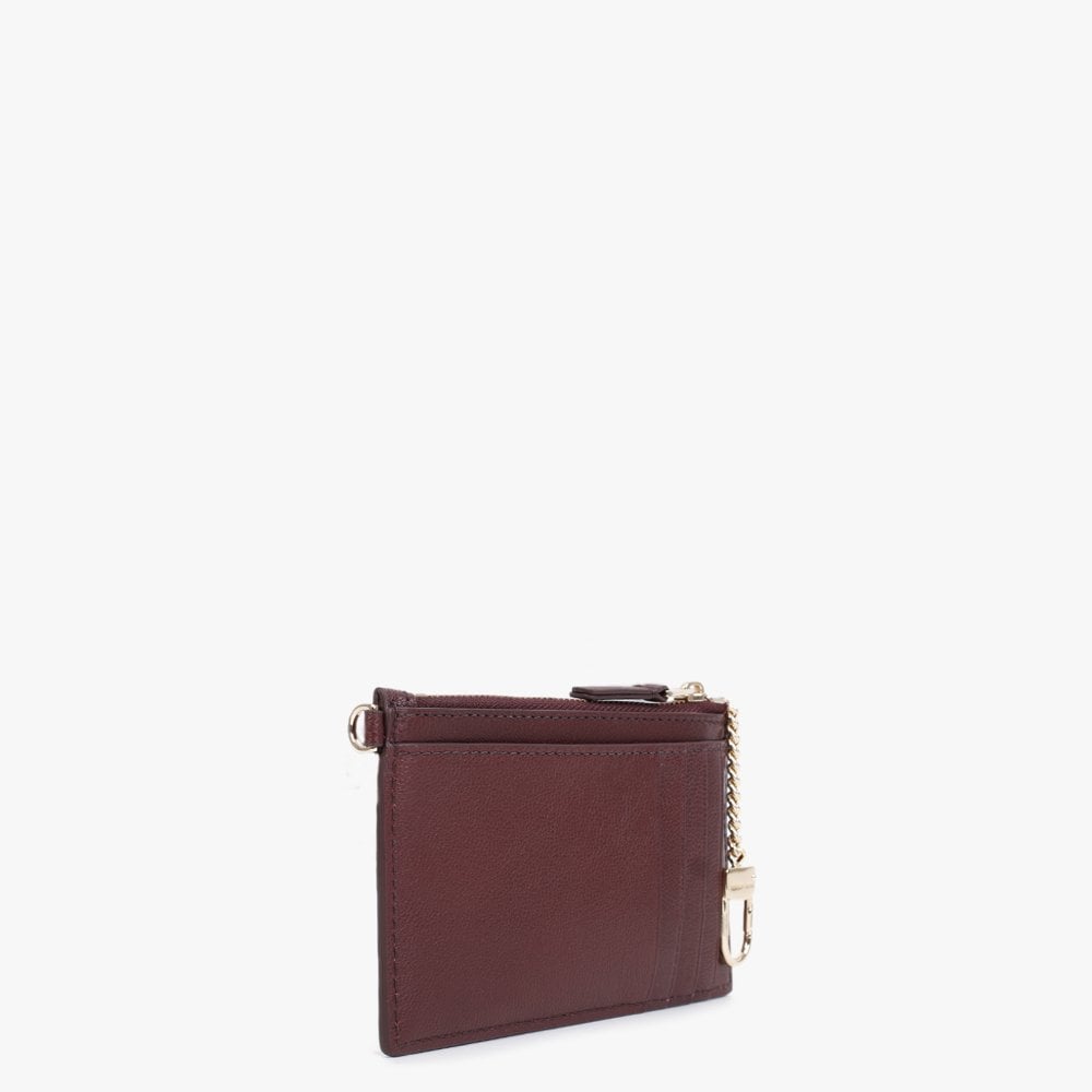 The Slim 84 Chianti Leather Top Zip Wristlet Purse