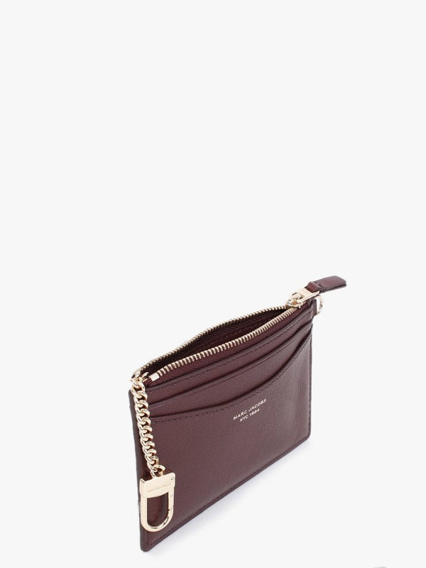 The Slim 84 Chianti Leather Top Zip Wristlet Purse