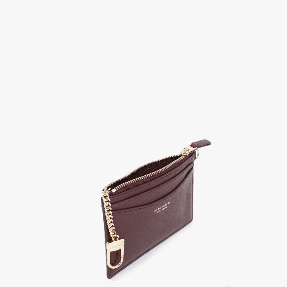 The Slim 84 Chianti Leather Top Zip Wristlet Purse