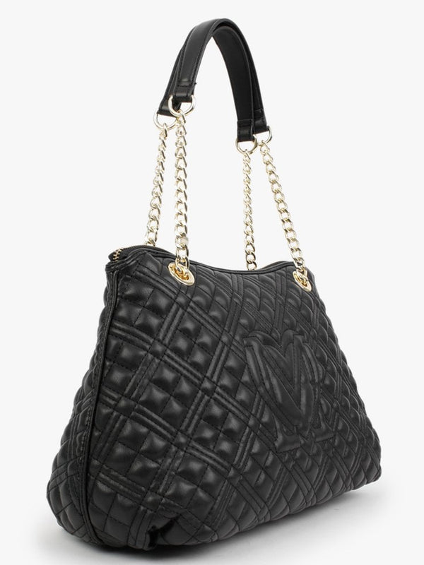 Diamond Quilt Chain Black Day Bag