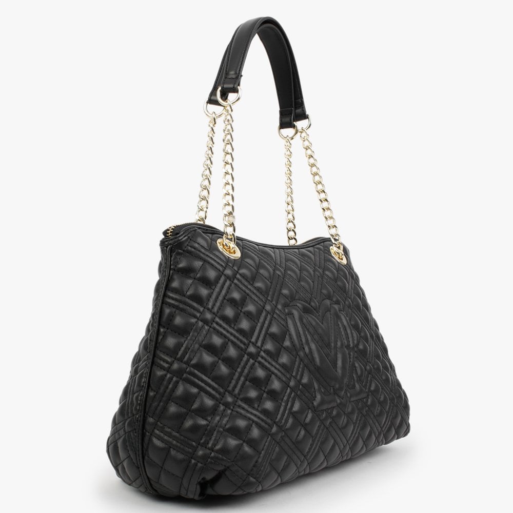 Diamond Quilt Chain Black Day Bag