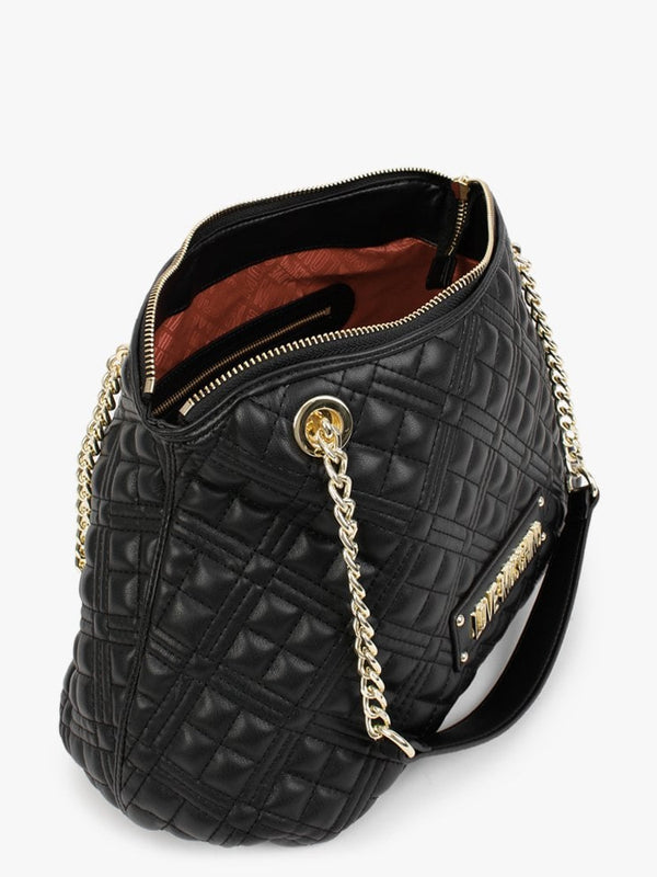 Diamond Quilt Chain Black Day Bag