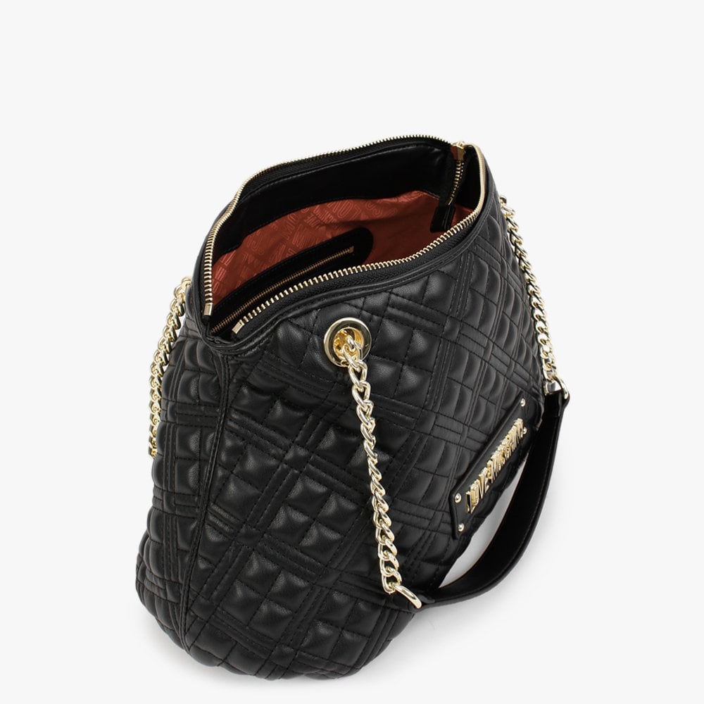 Diamond Quilt Chain Black Day Bag