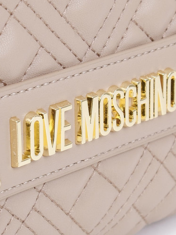 Diamond Quilt Chain Taupe Day Bag