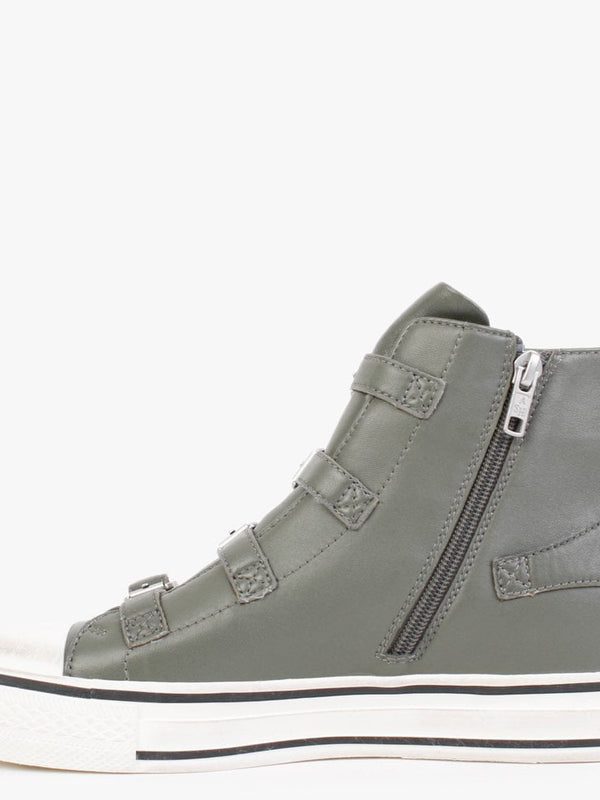 Virgin II Leaf Leather Buckled High Top Trainers