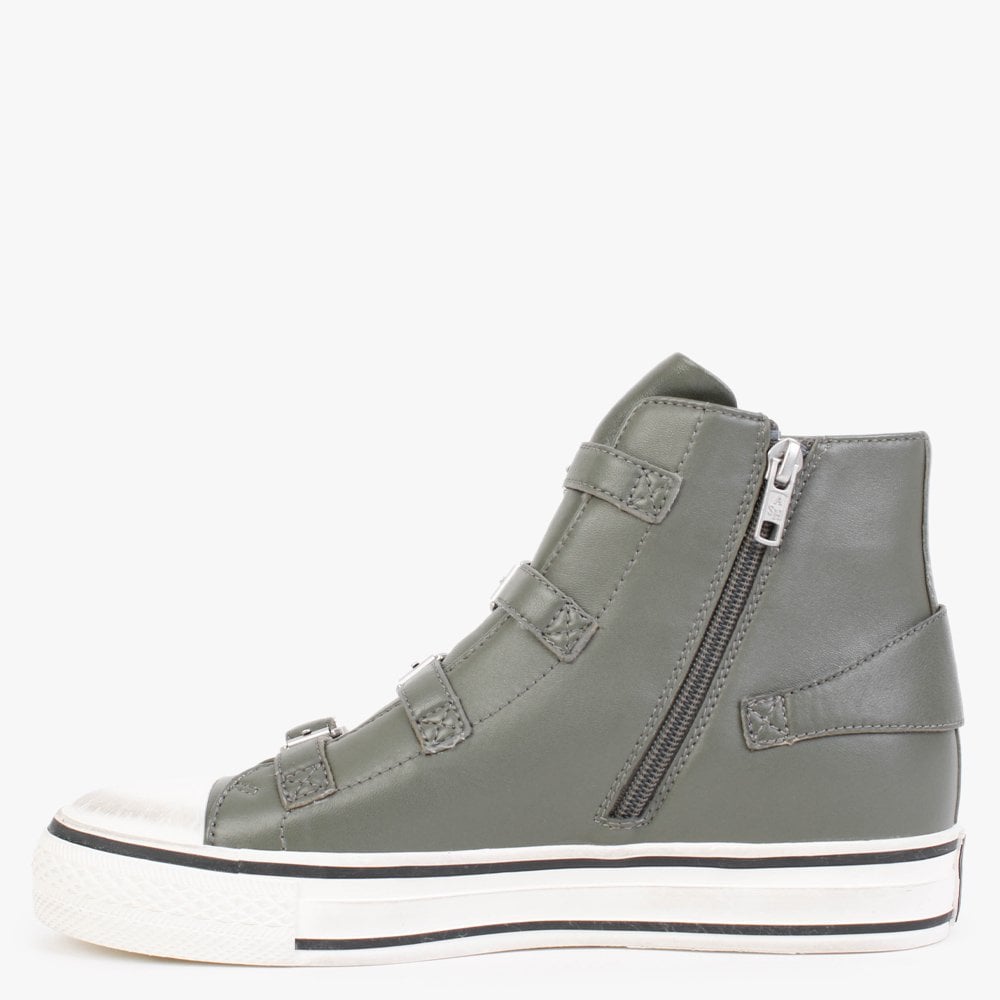 Virgin II Leaf Leather Buckled High Top Trainers