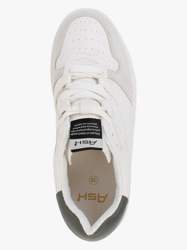 Match It Off White Chrome Free Leather & Suede Flatform Trainers
