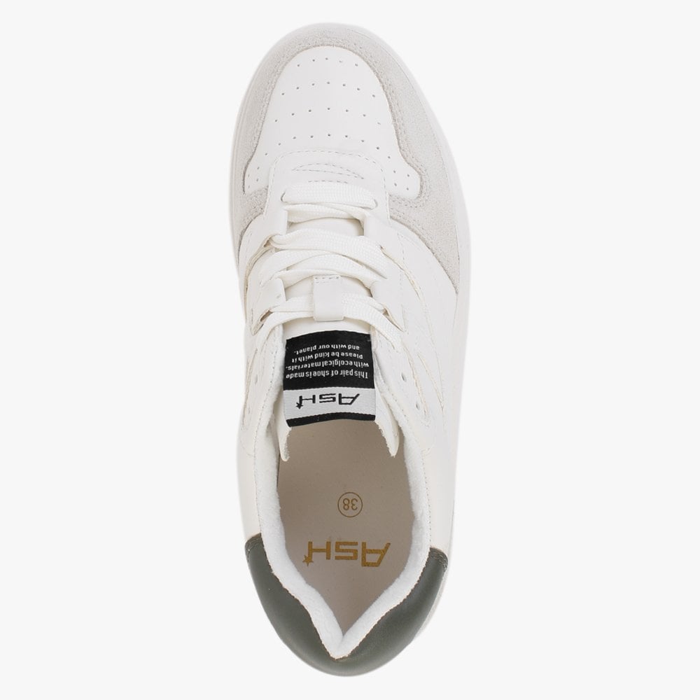 Match It Off White Chrome Free Leather & Suede Flatform Trainers