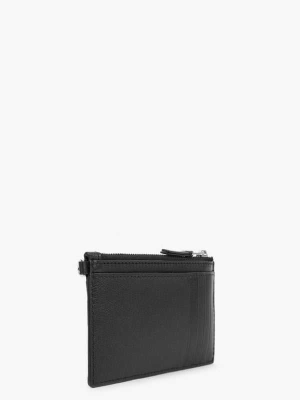 The Slim 84 Black Leather Top Zip Wristlet Purse