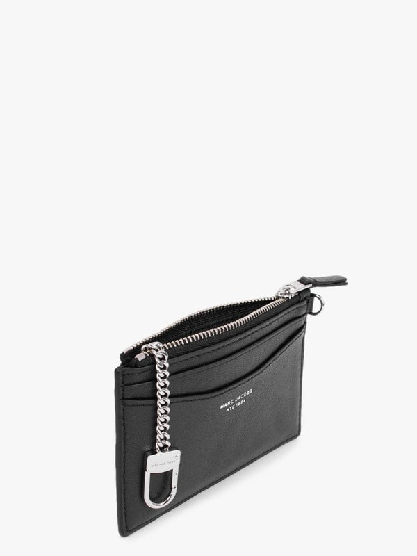 The Slim 84 Black Leather Top Zip Wristlet Purse