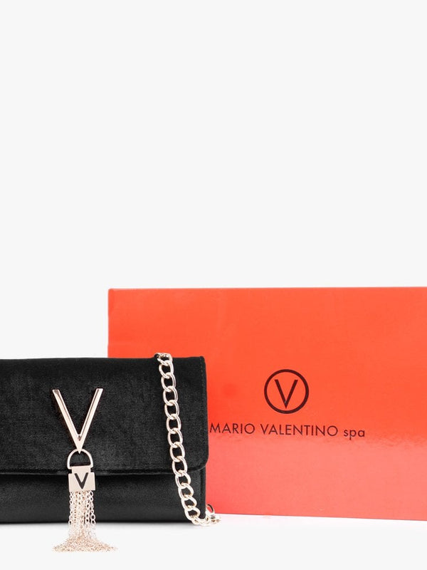 Divina Black Velvet Shoulder Bag