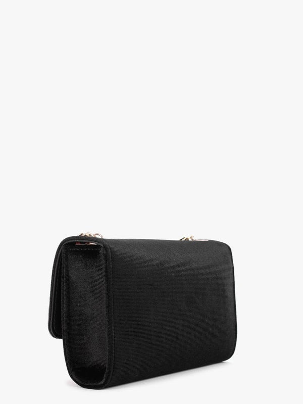 Divina Black Velvet Shoulder Bag