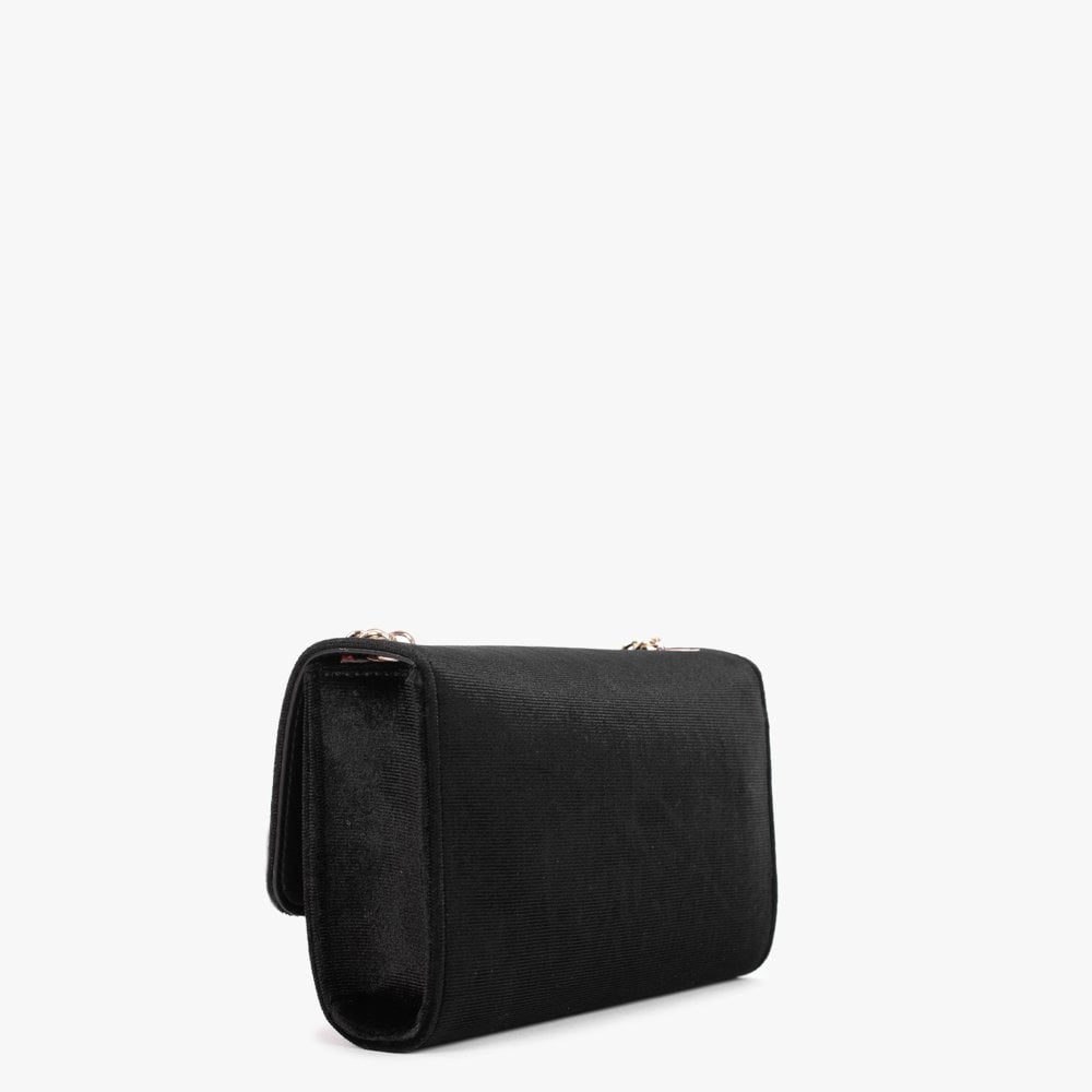 Divina Black Velvet Shoulder Bag