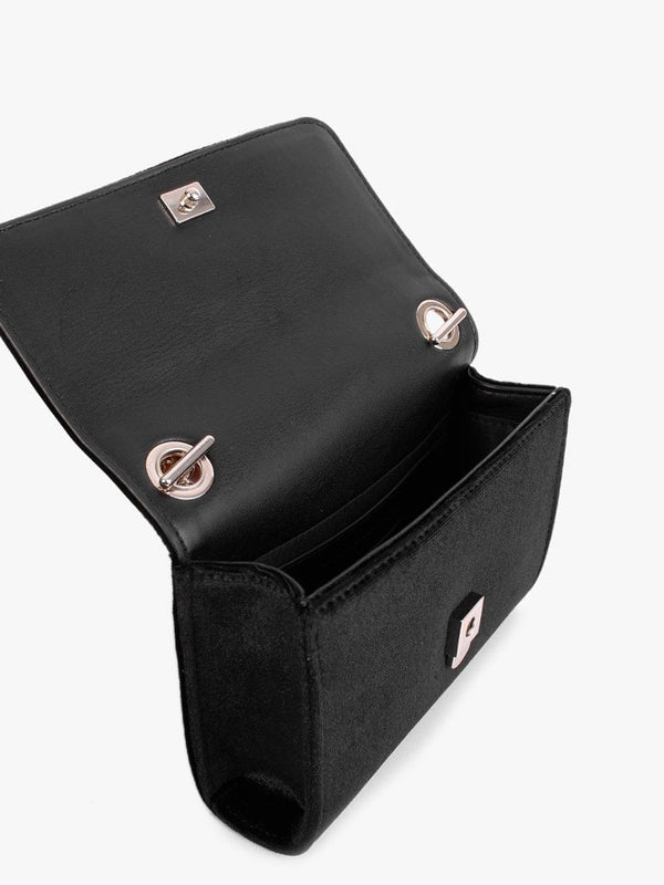 Divina Black Velvet Shoulder Bag