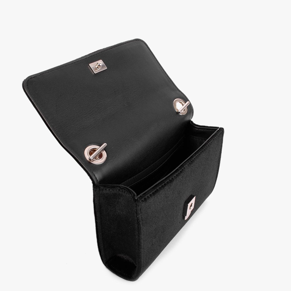 Divina Black Velvet Shoulder Bag