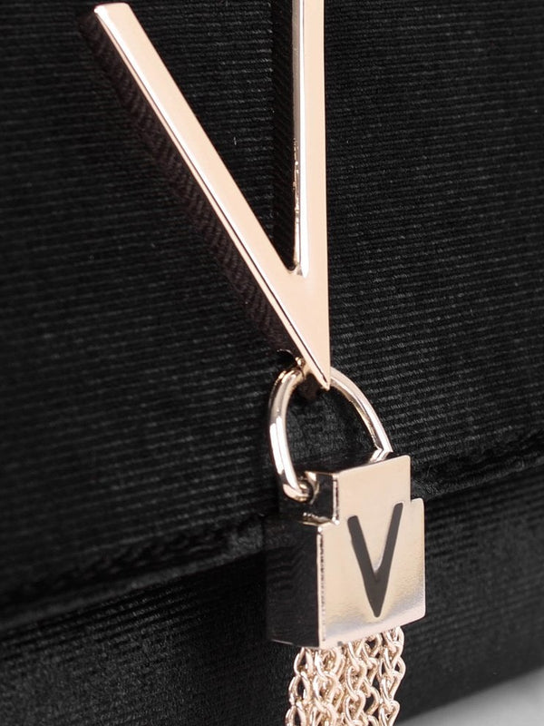 Divina Black Velvet Shoulder Bag