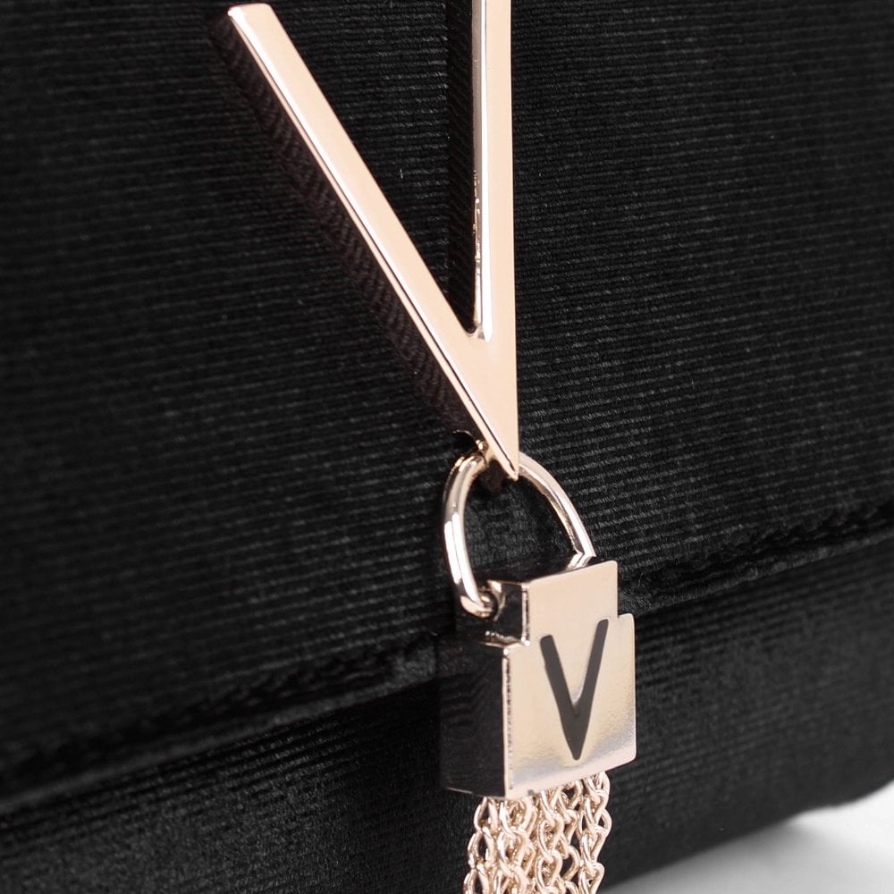 Divina Black Velvet Shoulder Bag