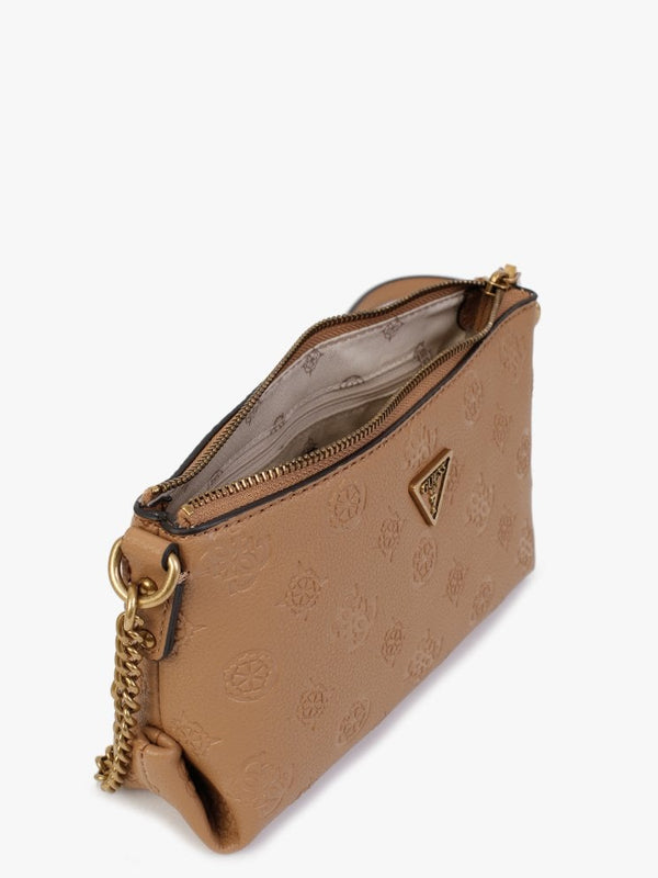 Mini Helaina Caramel Stamp Logo Cross-Body Bag