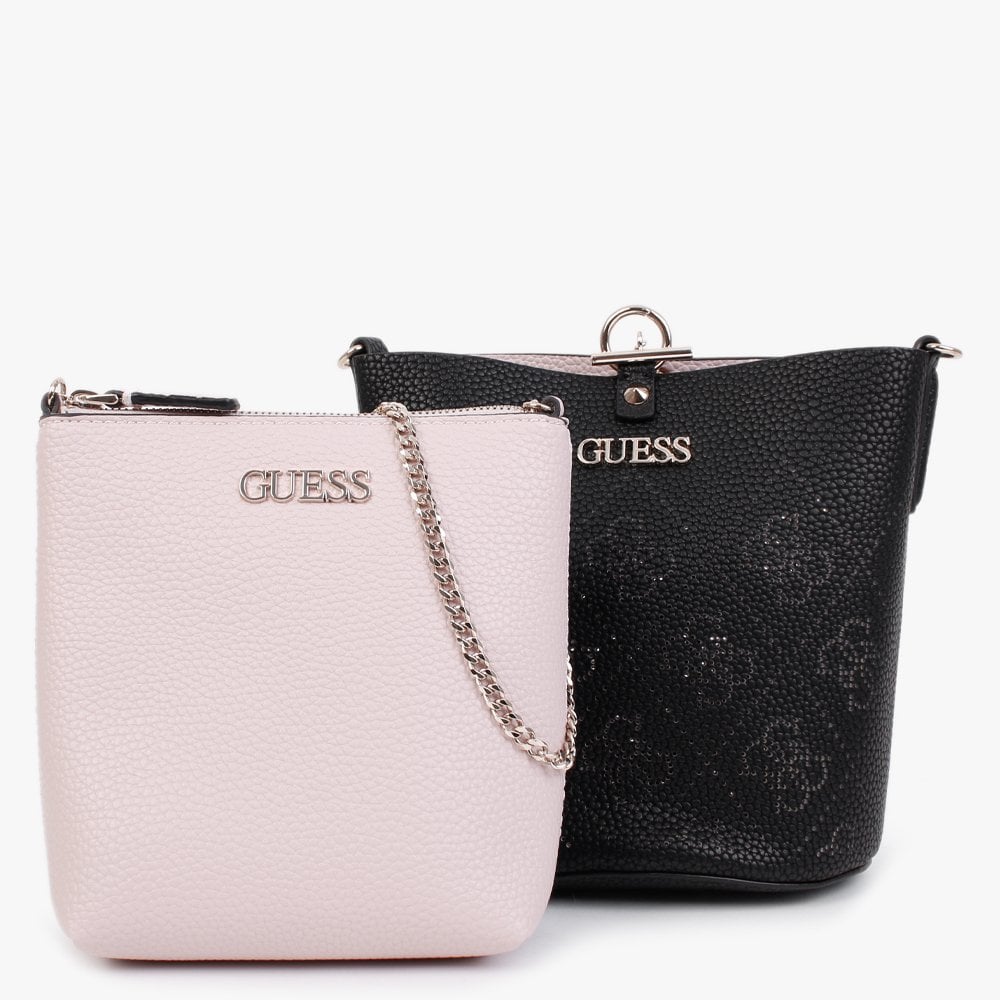 Amara Black Perforated Logo Bucket Bag
