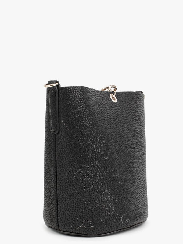 Amara Black Perforated Logo Bucket Bag