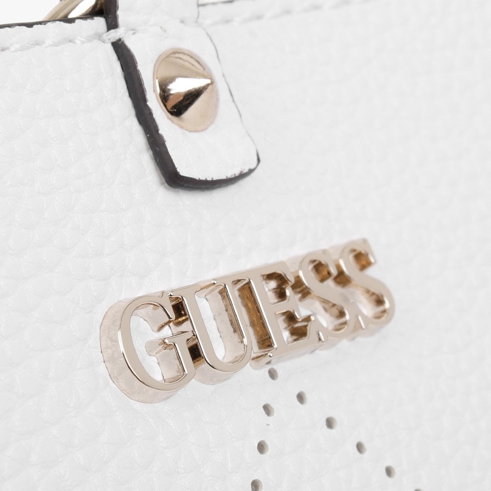 Amara Society White Perforated Logo Carryall Bag