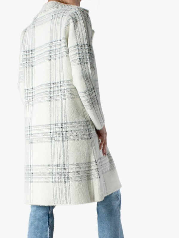 White Knitted Longline Coat