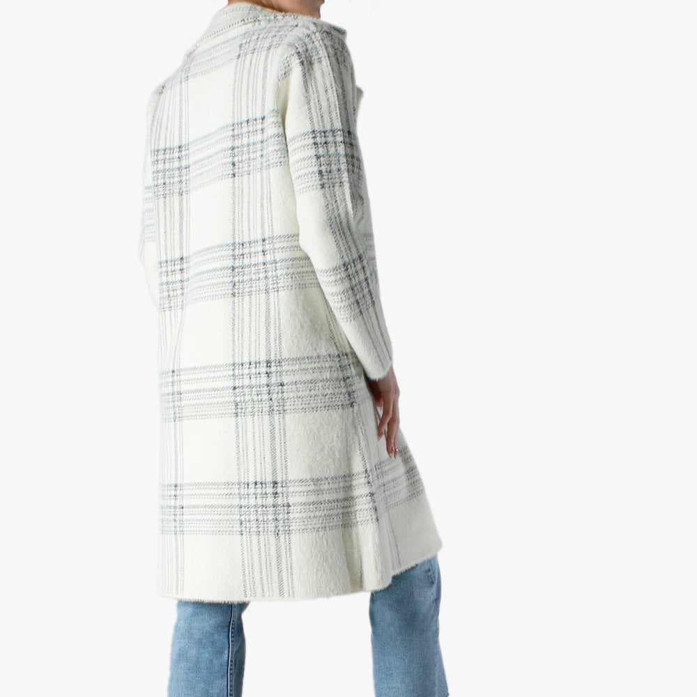 White Knitted Longline Coat