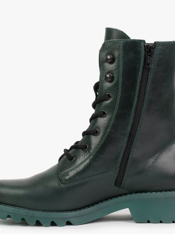 Reid Petrol Leather Calf Boots