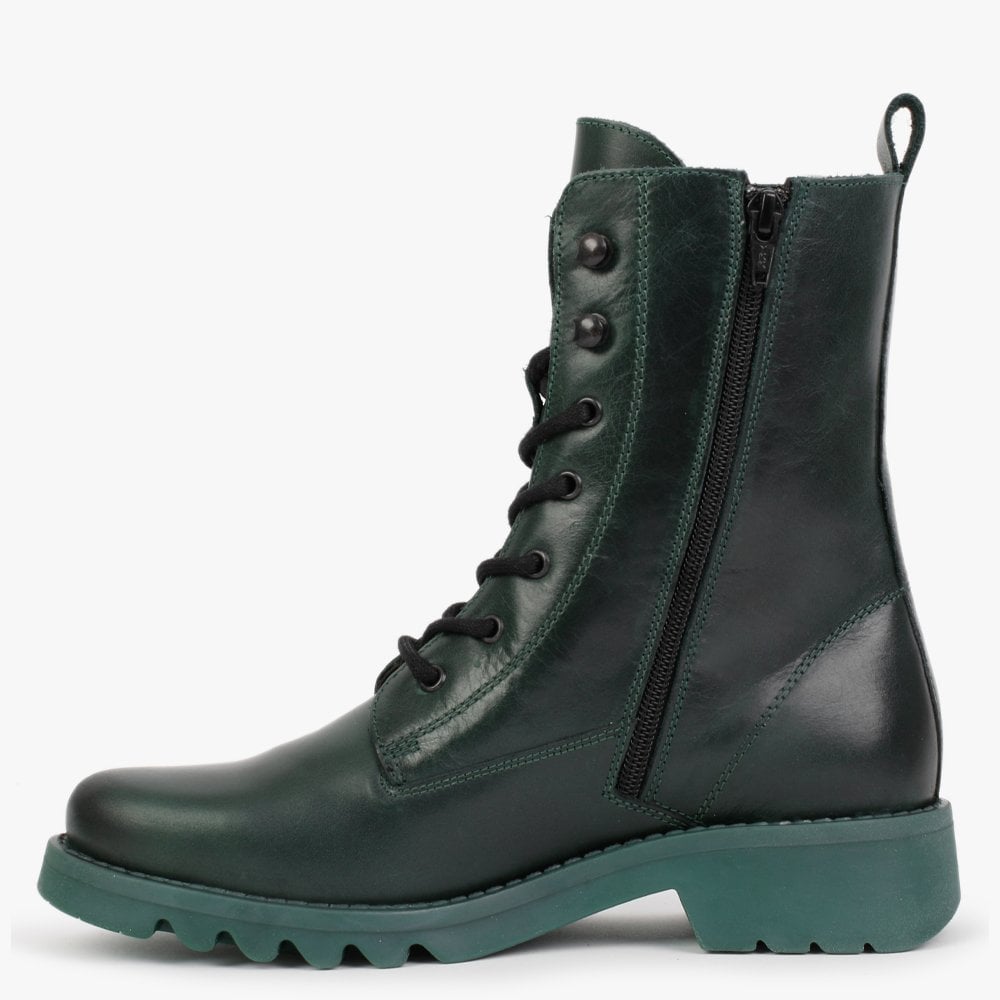 Reid Petrol Leather Calf Boots