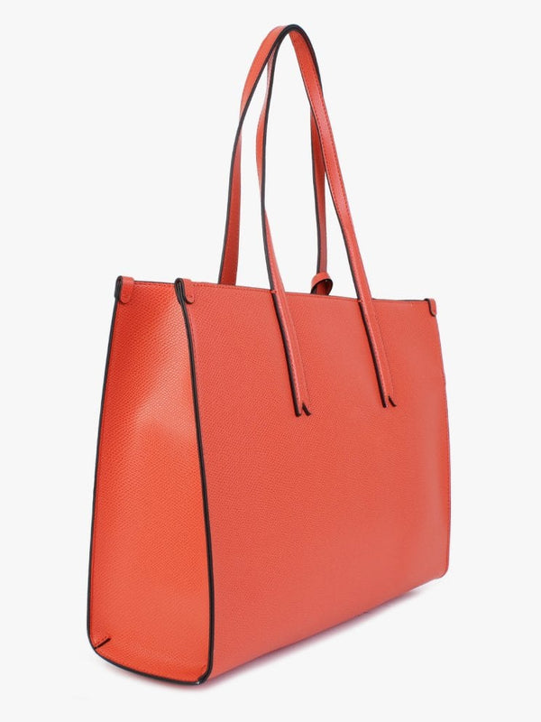 Frida II Orange Black Textured Shopper Bag