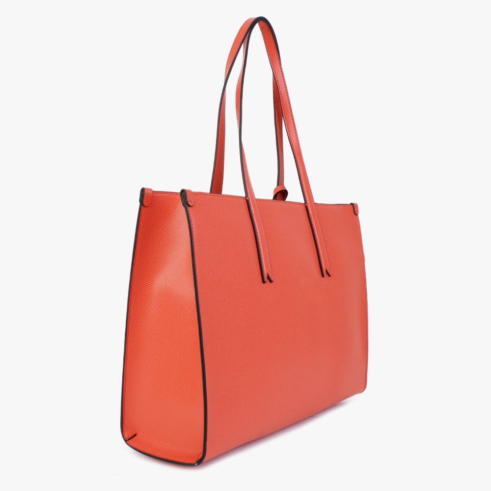 Frida II Orange Black Textured Shopper Bag
