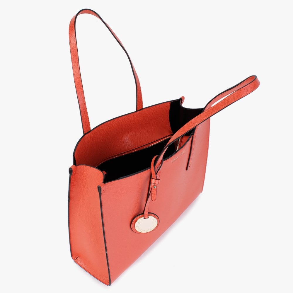 Frida II Orange Black Textured Shopper Bag
