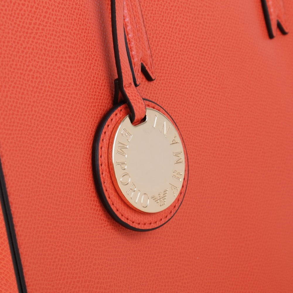 Frida II Orange Black Textured Shopper Bag