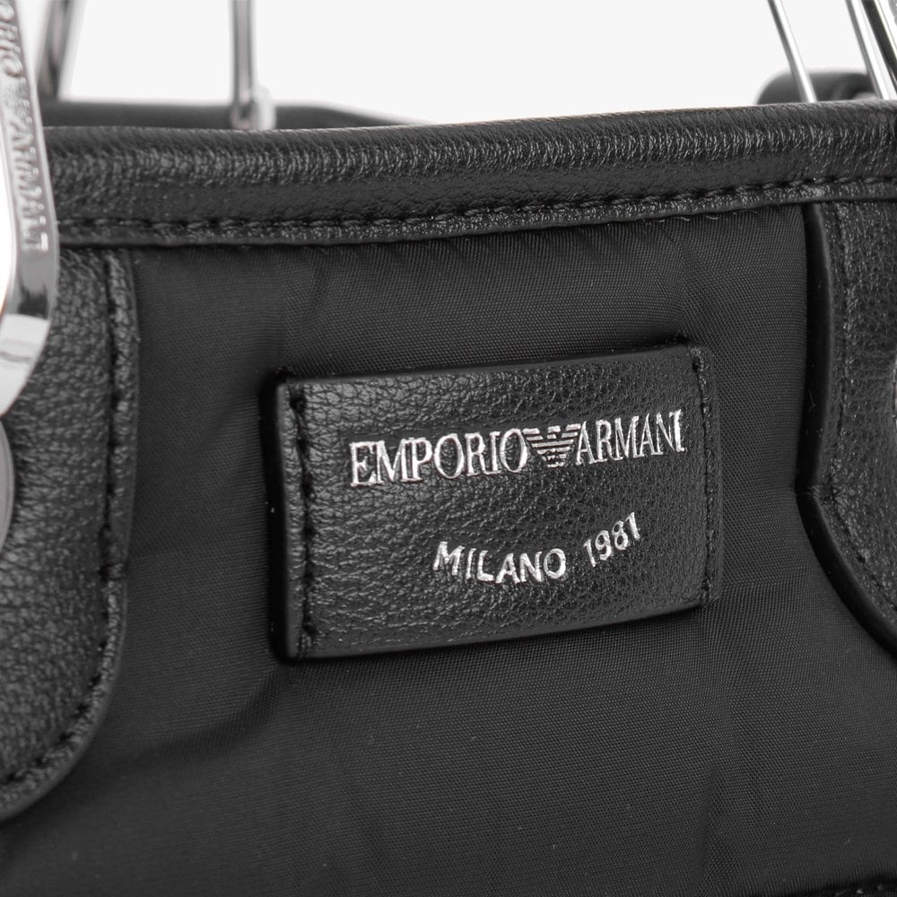 Myea Black Nylon Shopper Bag