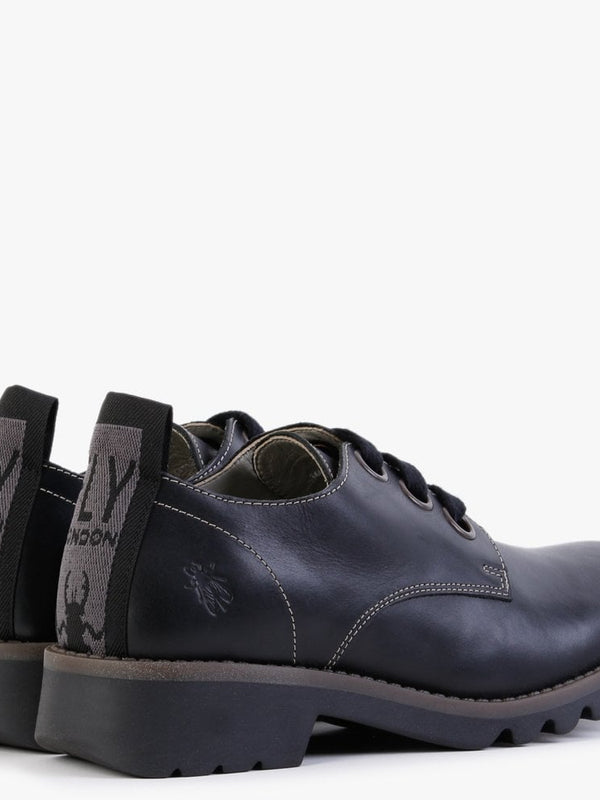 Ruda Black Leather Lace Up Shoes