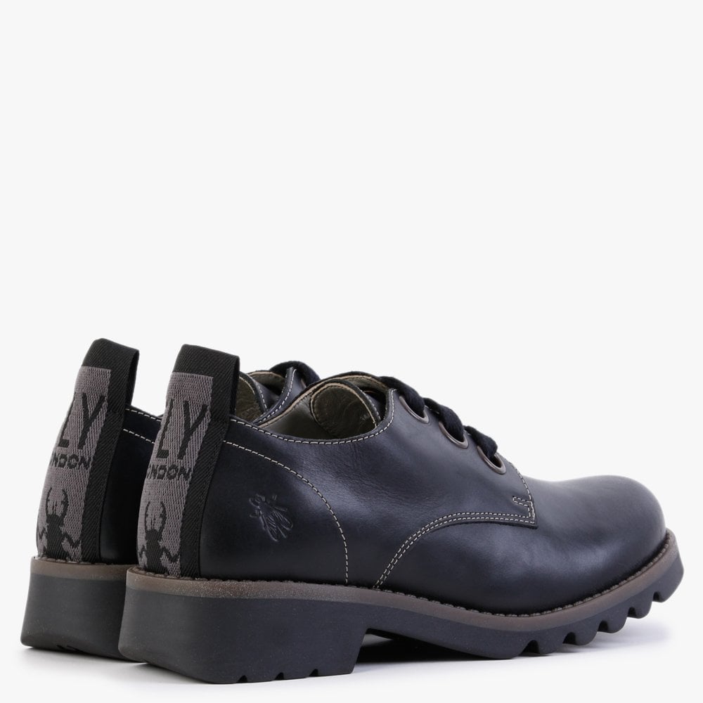 Ruda Black Leather Lace Up Shoes