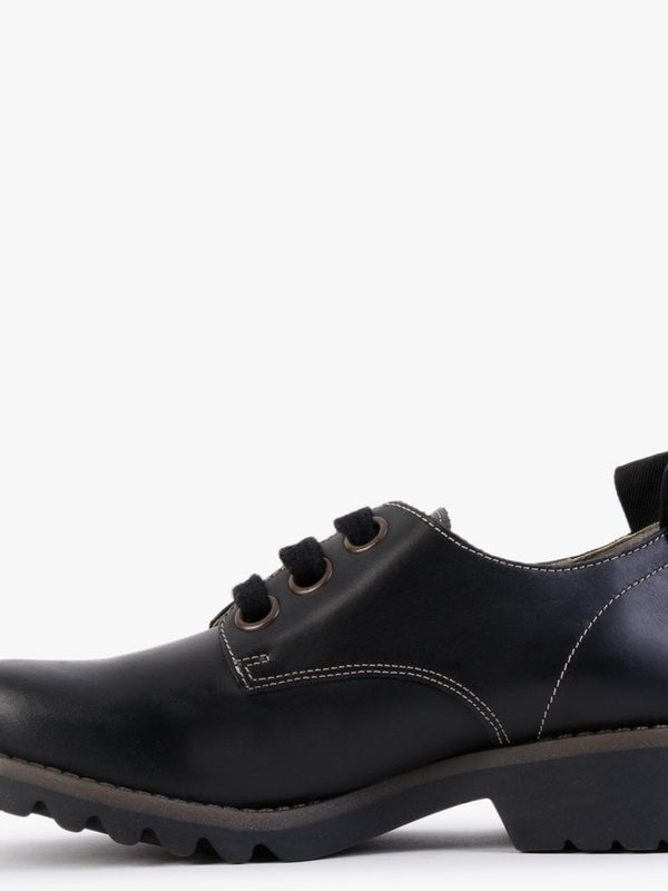 Ruda Black Leather Lace Up Shoes