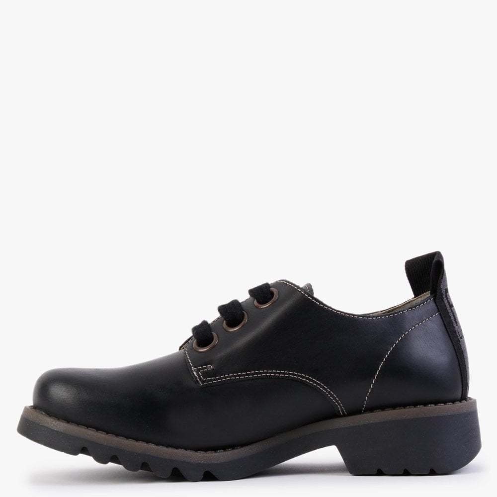 Ruda Black Leather Lace Up Shoes