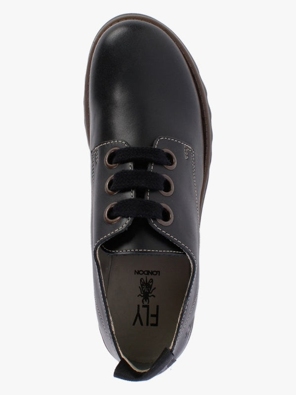 Ruda Black Leather Lace Up Shoes