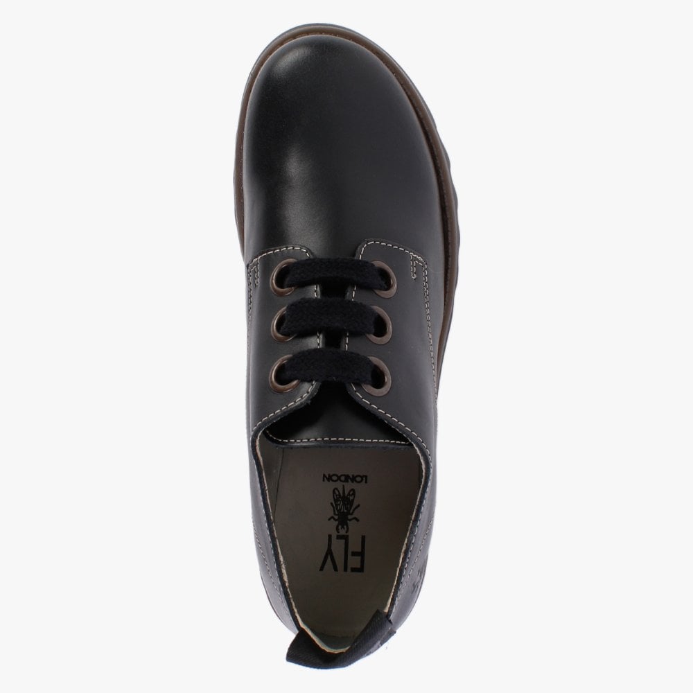 Ruda Black Leather Lace Up Shoes