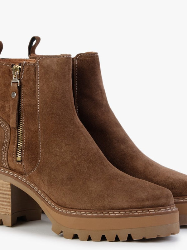 Galette Tan Suede Ankle Boots