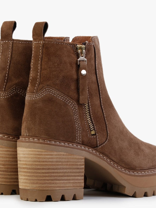 Galette Tan Suede Ankle Boots